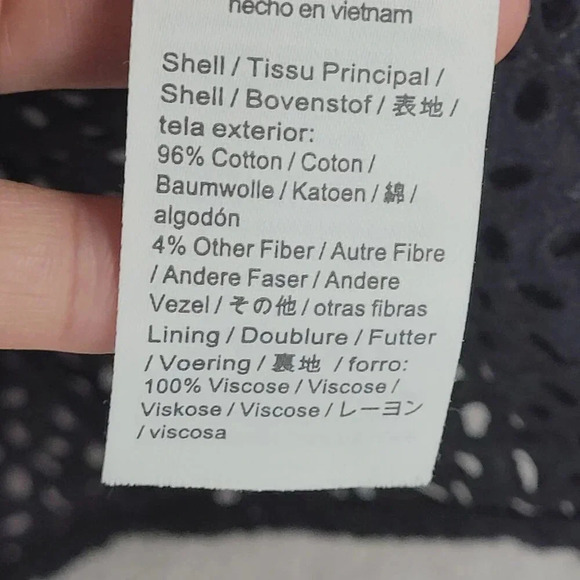 J.Crew Eyelet Black Cotton Blouse Womens Size 16  12PT - Picture 5 of 9